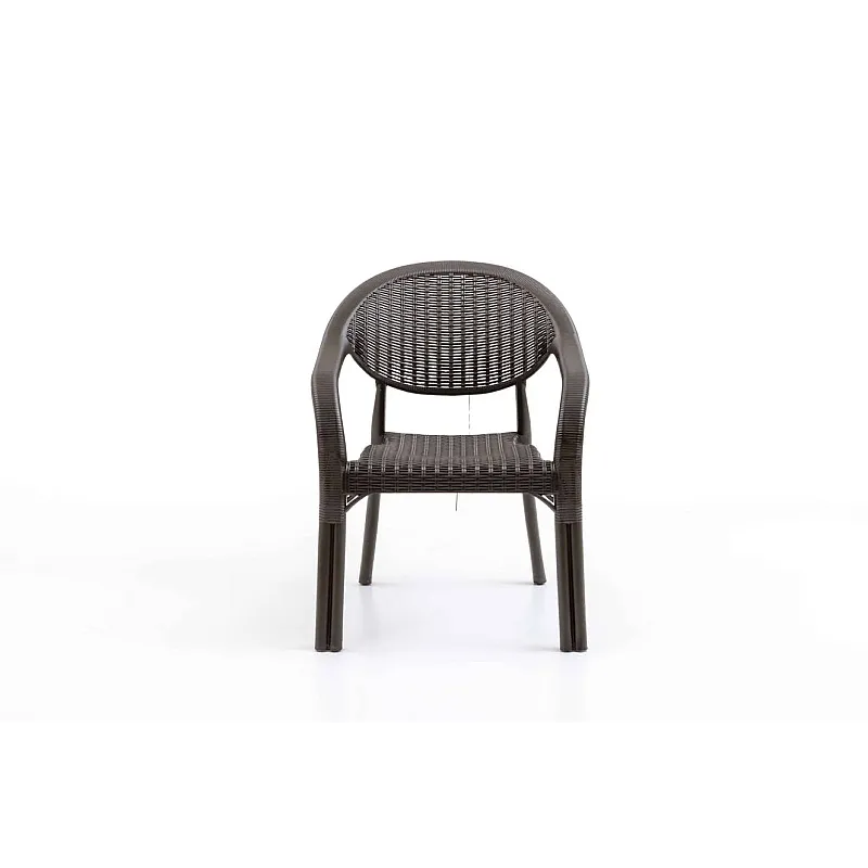 Set Masa terasa/gradina cu 6 scaune Bambu Pro , Maro, 150x90x77 cm, plastic, aspect ratan - Studiocasa.ro