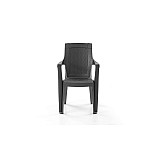 Set 2 Scaune de Gradina, Terasa, Fabricate din Plastic, Culoare Antracit/Negru, Greutatea maxima 130 Kg - Studiocasa.ro