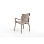 Set 2 Scaune de Gradina Sofya, Terasa, Fabricat din Plastic Model Ratan, Culoare Crem/Cappucino, Greutatea maxima 130 Kg - Studiocasa.ro