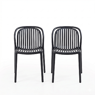 Set 2 Scaune Soho, Gradina, Terasa, Culoare Antracit, Greutatea maxima 120 Kg