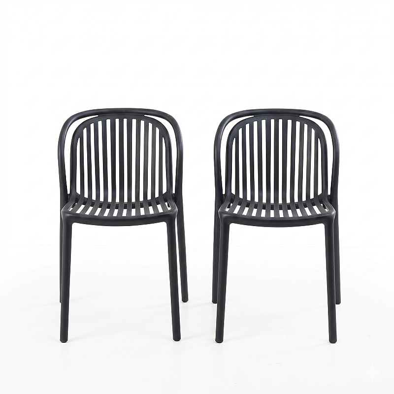 Set 2 Scaune Soho, Gradina, Terasa, Culoare Antracit, Greutatea maxima 120 Kg - Studiocasa.ro