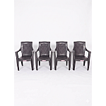 Set 4 Scaune de Gradina, Terasa, Fabricate din Plastic, Efes Old , Culoare Antracit, Greutatea maxima 130 Kg - Studiocasa.ro