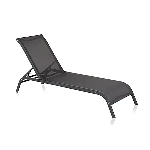 Sezlong pliabil cu structura din aluminiu, textil, Culoare Antracit , 190cm