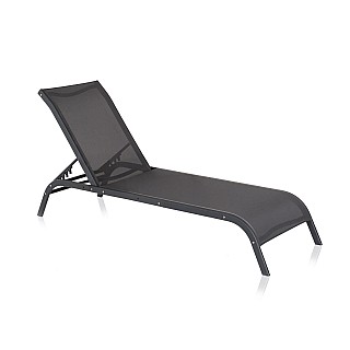 Sezlong pliabil cu structura din aluminiu, textil, Culoare Antracit