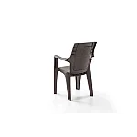 Set 4 Scaune de Gradina, Terasa, Fabricate din Plastic,Efes , Culoare Maro, Greutatea maxima 130 Kg - Studiocasa.ro