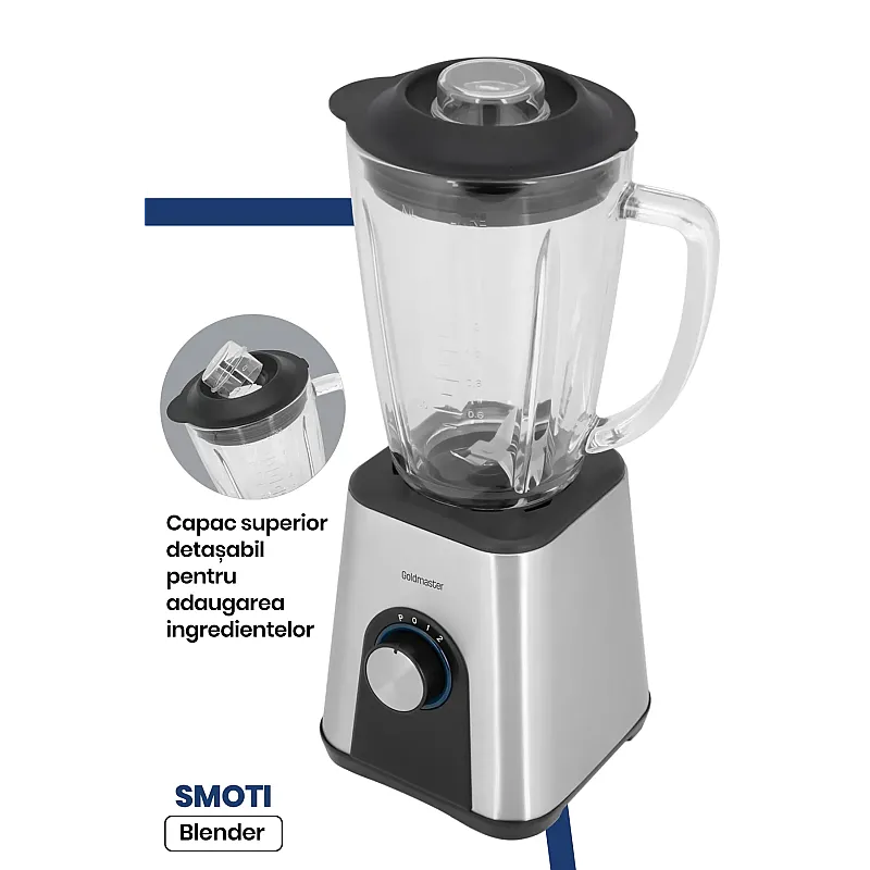 Blender Smoti Goldmaster GM-7254,1000 W,Lame inox,Negru - Studiocasa.ro