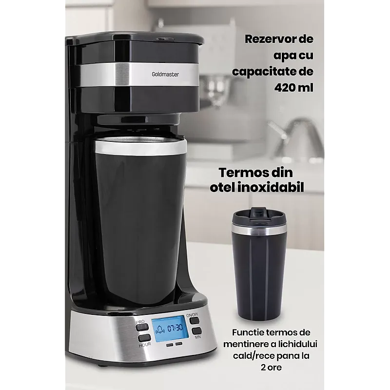 Aparat de cafea cu filtru, Goldmaster Mola GM-7354, 750W, Termos - Studiocasa.ro