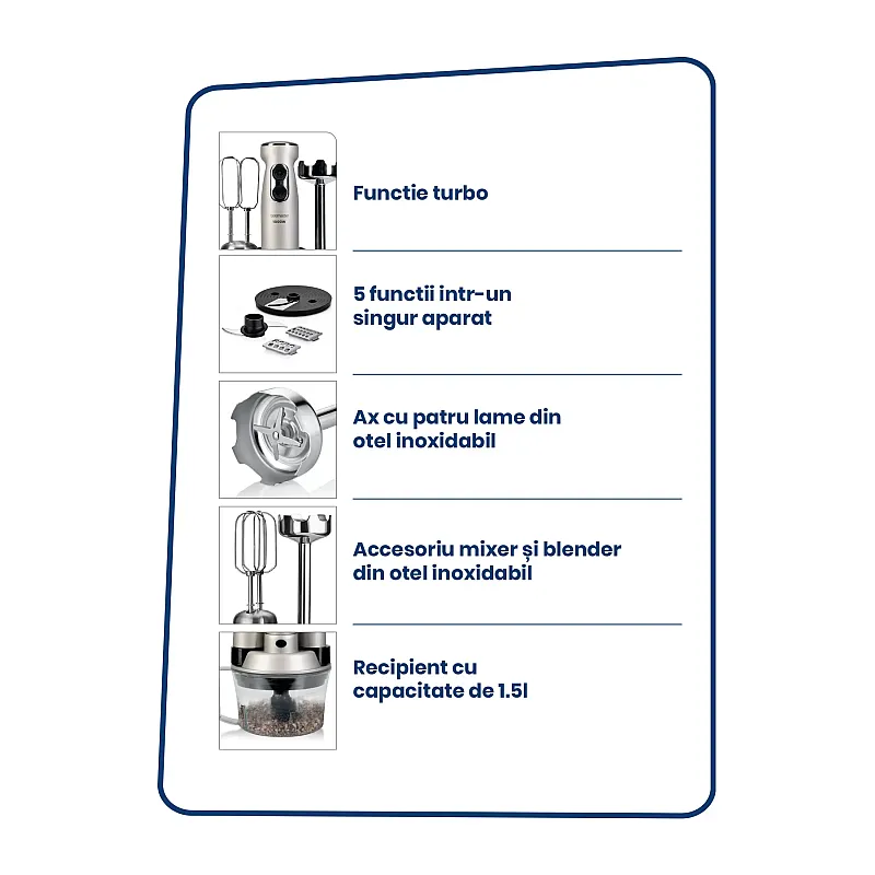 Robot de bucatarie Goldmaster Elenamax GM-7239R, Putere 1000W - Studiocasa.ro