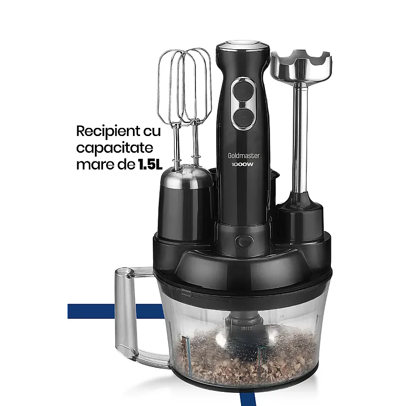 Robot de bucatarie Goldmaster Elenamax GM-7239B, Putere 1000W - Studiocasa.ro