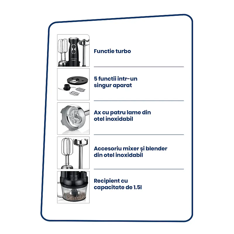 Robot de bucatarie Goldmaster Elenamax GM-7239B, Putere 1000W - Studiocasa.ro