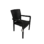 Scaun de Gradina King, Terasa, Fabricat din Plastic, Culoare Antracit/Negru, Greutatea maxima 130 Kg - Studiocasa.ro