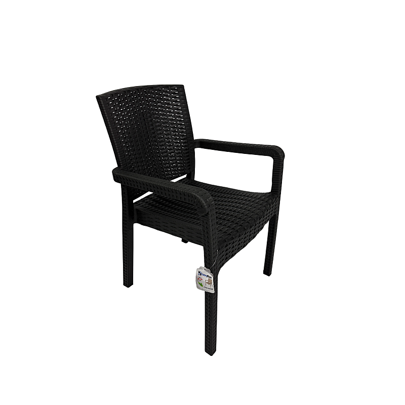 Scaun de Gradina King, Terasa, Fabricat din Plastic, Culoare Antracit/Negru, Greutatea maxima 130 Kg - Studiocasa.ro