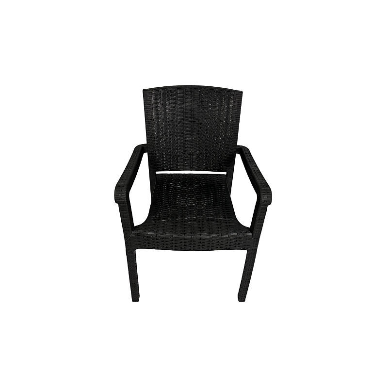 Scaun de Gradina King, Terasa, Fabricat din Plastic, Culoare Antracit/Negru, Greutatea maxima 130 Kg - Studiocasa.ro