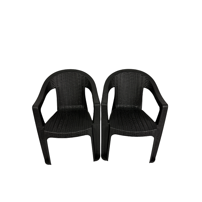 Set 4 Scaune de Gradina, Terasa, Fabricate din Plastic,Berlin,  Culoare Negru, Greutatea maxima 130 Kg - Studiocasa.ro
