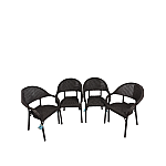 Set 4 Scaune Bambu de Gradina, Terasa, Fabricat din Plastic, Culoare Maro, Greutatea maxima 150 Kg - Studiocasa.ro