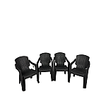 Set 4 Scaune de Gradina, Terasa, Fabricate din Plastic, Golf Pro,  Culoare Negru, Greutatea maxima 130 Kg - Studiocasa.ro
