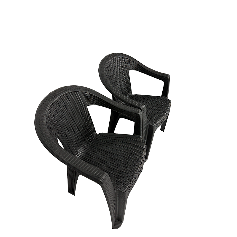 Set 4 Scaune de Gradina, Terasa, Fabricate din Plastic,Berlin,  Culoare Negru, Greutatea maxima 130 Kg - Studiocasa.ro