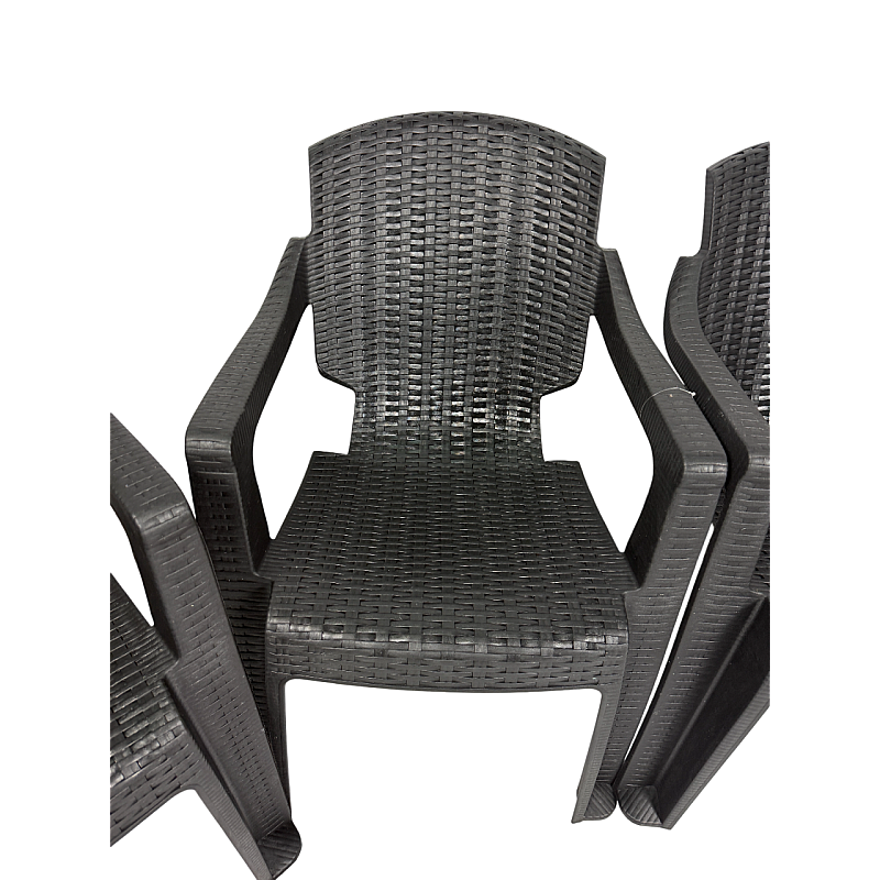 Set 4 Scaune de Gradina, Terasa, Fabricate din Plastic, Golf Pro,  Culoare Negru, Greutatea maxima 130 Kg - Studiocasa.ro