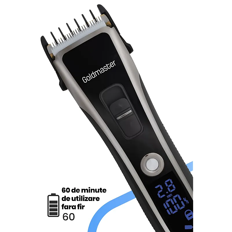Aparat de tuns Goldmaster GM-8112, Lame ceramica, Incarcare rapida, Lithium-Ion 500 mAh - Studiocasa.ro
