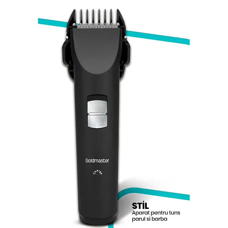 Aparat de tuns Goldmaster GM-7135, Lame otel, Alimentare Acumulator, 300 mAh, Negru - Studiocasa.ro