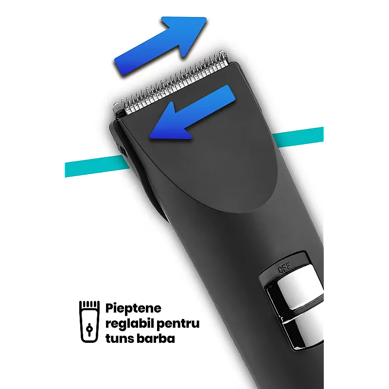 Aparat de tuns Goldmaster GM-7135, Lame otel, Alimentare Acumulator, 300 mAh, Negru - Studiocasa.ro