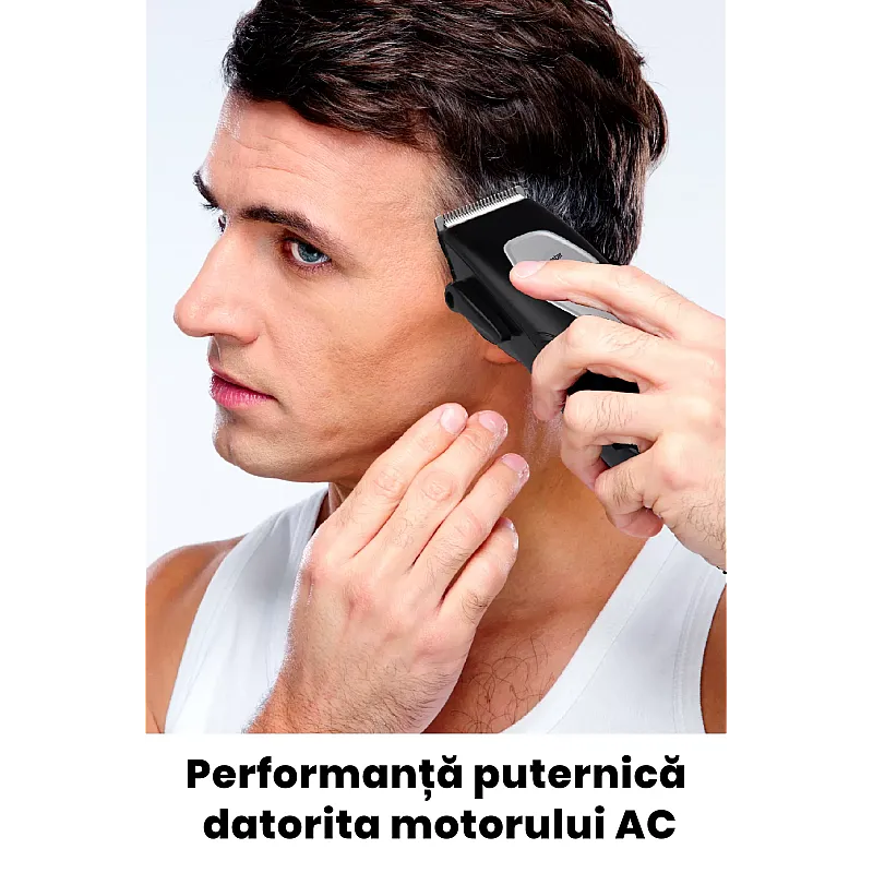 Aparat de tuns Goldmaster GM-7149 Bravo, Lame otel, Negru - Studiocasa.ro