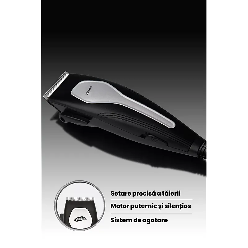 Aparat de tuns Goldmaster GM-7149 Bravo, Lame otel, Negru - Studiocasa.ro