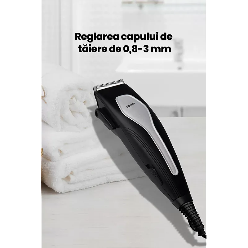 Aparat de tuns Goldmaster GM-7149 Bravo, Lame otel, Negru - Studiocasa.ro