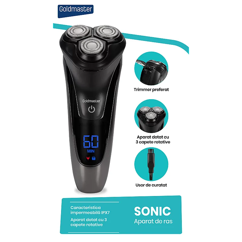 Aparat de ras Goldmaster GM-8129, Lame otel, Incarcare rapida, Lithium-Ion 600 mAh - Studiocasa.ro