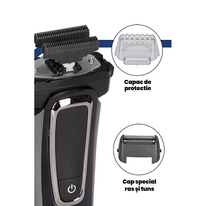 Aparat de ras electric Goldmaster GM-8128, Trimmer, Lithium-Ion, 500 mAh, Lame oscilante - Studiocasa.ro