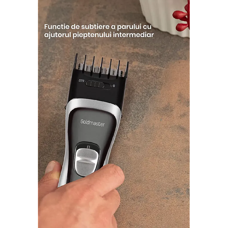 Aparat de tuns Goldmaster GM-7160, Lame otel, NiMH, Autonomie 60min, Negru - Studiocasa.ro