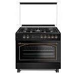 Aragaz rustic 5 arzatoare gaz, Negru, 90 cm, Modena  Antracit Studio Casa,  rotisor, cuptor gaz, Grill electric, Gratare fonta - Studiocasa.ro