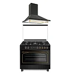 Pachet Aragaz Rustic Modena 90 Black+ Hota Tosca Turbo Black 90 Cm, Studio Casa - Studiocasa.ro