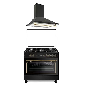 Pachet Aragaz Rustic Modena 90 Black+ Hota Tosca Turbo Black 90 Cm, Studio Casa Pachet Aragaz Rustic Modena 90 Black+ Hota Tosca Turbo Black 90 Cm, Studio Casa