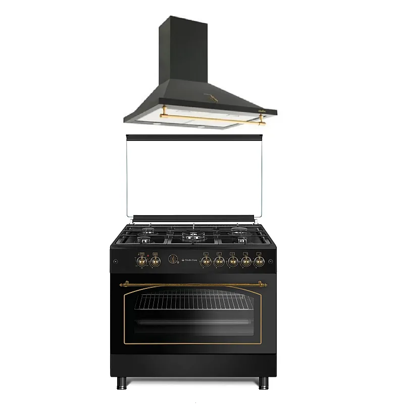 Pachet Aragaz Rustic Modena 90 Black+ Hota Tosca Turbo Black 90 Cm, Studio Casa - Studiocasa.ro