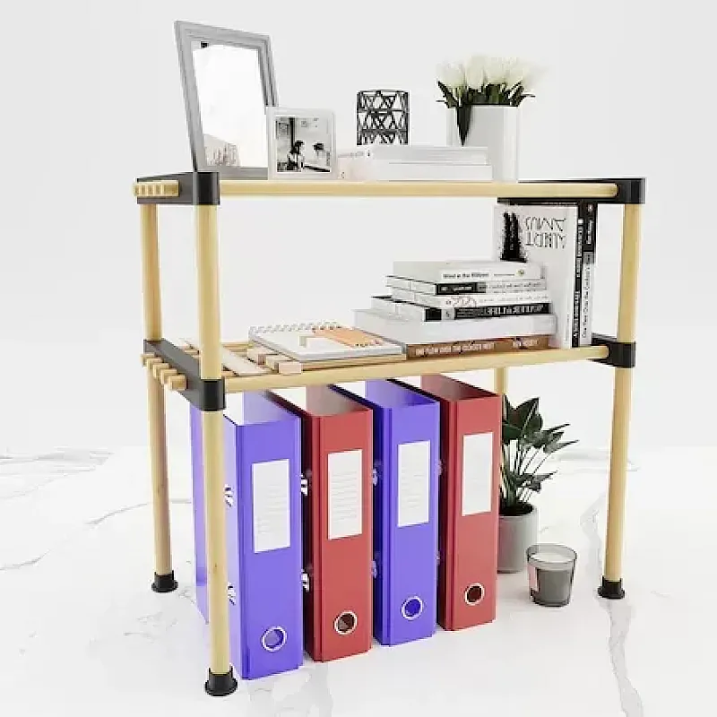 Etajera din lemn 51cm, 2 polite, Seowood - Studiocasa.ro