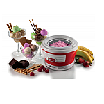 Aparat de inghetata, sorbet si iaurt inghetat 0643 Party Time Maker Ariete, Capacitate 1.5 l, Recipient detasabil, 12 W, Buton On/Off, Alb/Rosu - Studiocasa.ro