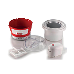 Aparat de inghetata, sorbet si iaurt inghetat 0643 Party Time Maker Ariete, Capacitate 1.5 l, Recipient detasabil, 12 W, Buton On/Off, Alb/Rosu - Studiocasa.ro