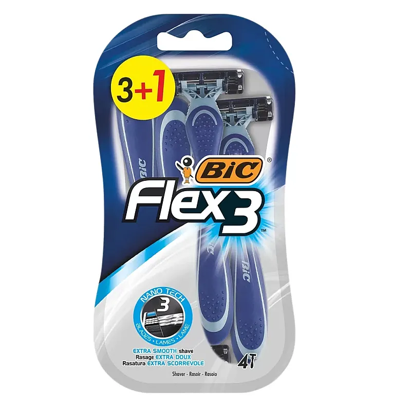 Aparat de Ras Hybrid pentru barbati BIC Flex 3, 3 lame, 3+1 - Studiocasa.ro