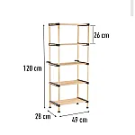 Etajera din lemn 120 cm,5 polite, Seowood - Studiocasa.ro