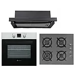 Pachet Cuptor Incorporabil Electric, Studio Casa Napoli Clasic, 65L + Plita Clasica Gaz, Incorporabila, 4 arzatoare gaz, Studio Casa CRY 4F Venezia +Hota telescopica incorporabila Studio Casa Wind Turbo Black - Studiocasa.ro