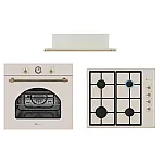 Pachet Dolce Vita Cuptor Electric Incorporabil Fedv60Bg + Plita Gaz Pdv60Bg  + Hota Telescopica Lean Retro Beige ,Studio Casa - Studiocasa.ro