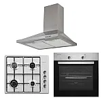 Pachet cuptor electric si plita gaz Duo Mirage Iseo Inox Studio Casa, 56 l , Clasa energetica A, 6 functii, 4 arzatoare gaz , Inox +Hota decorativa Studio Casa New Milano Inox, 60 cm - Studiocasa.ro