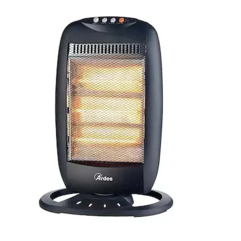 Radiator cu halogen Ardes AR454B, 3 trepte incalzire 400, 800, 1200 W, Oscilatie orizontala, Pentru incaperi de pana la 40 m³, Negru - Studiocasa.ro