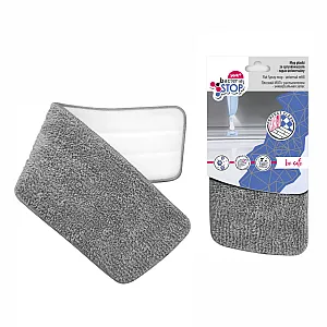 Rezerva mop plat antibacteriana cu microparticule de argint; "BACTERIA STOP"  previne formarea bacteriilor; rezerva isi pastreaza proprietatile antibacteriene pt min 30 spalari; utilizare umeda sau uscata, cu sau fara detergent