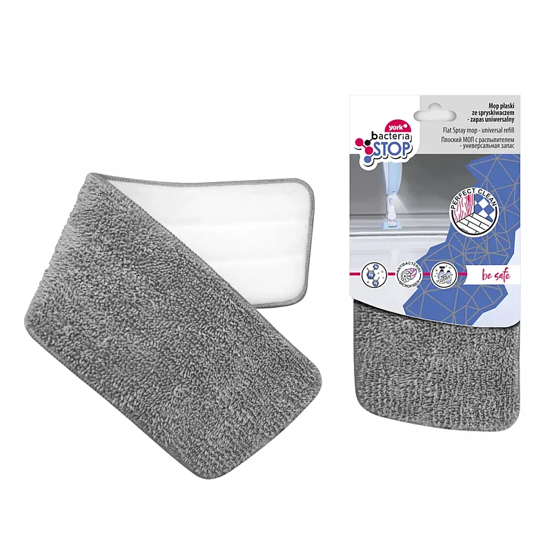 Rezerva mop plat antibacteriana cu microparticule de argint; BACTERIA STOP  previne formarea bacteriilor; rezerva isi pastreaza proprietatile antibacteriene pt min 30 spalari; utilizare umeda sau uscata, cu sau fara detergent - Studiocasa.ro