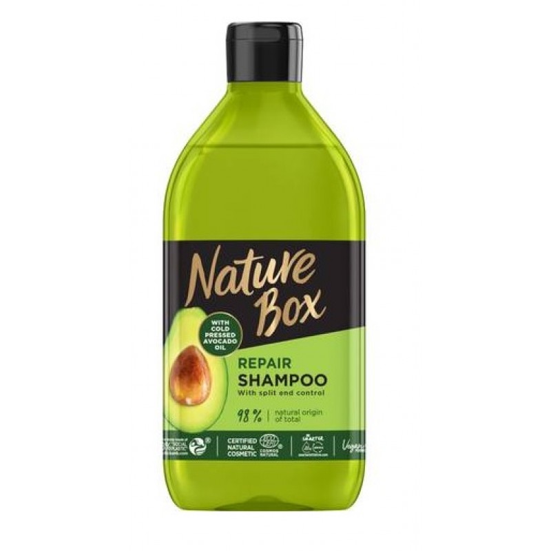 Sampon Nature Box cu ulei de avocado 100% presat la rece, vegan, 385 ml