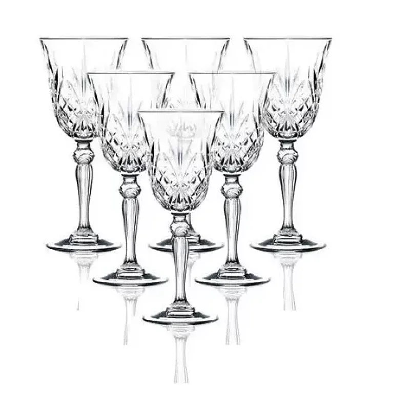 Set 6 pahare vin cu picior Melodia, Rcr Crystal - Studiocasa.ro