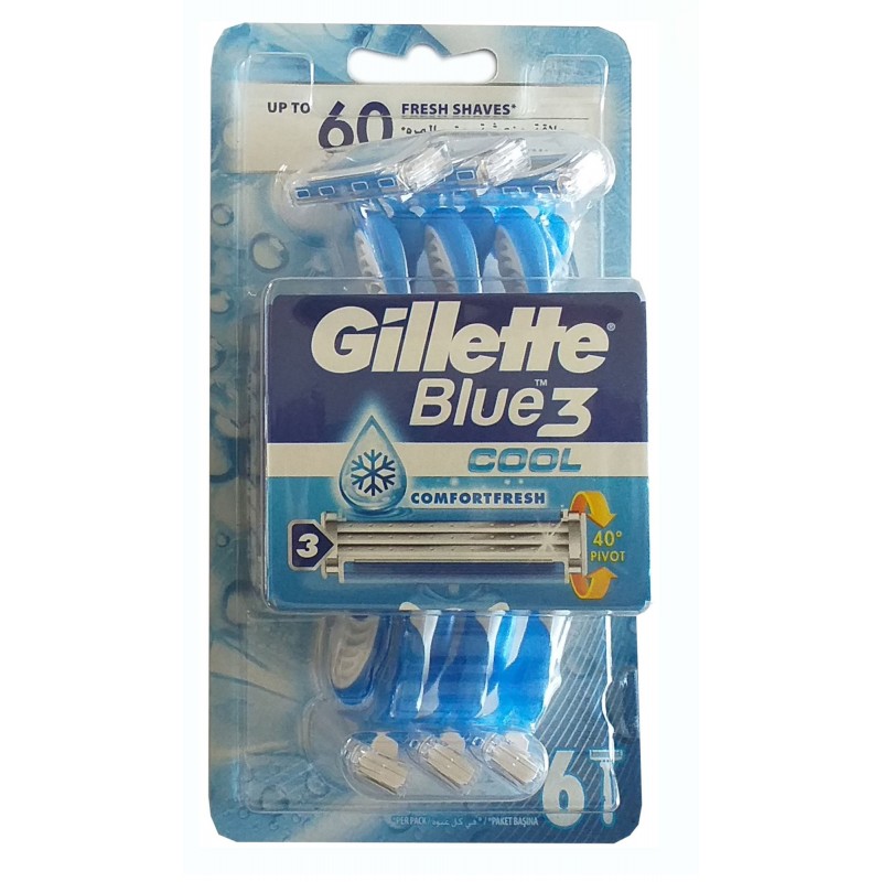 Set aparat de ras Gillette Blue 3 Cool 6 bucati