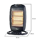 Radiator cu halogen Ardes AR454B, 3 trepte incalzire 400, 800, 1200 W, Oscilatie orizontala, Pentru incaperi de pana la 40 m³, Negru - Studiocasa.ro